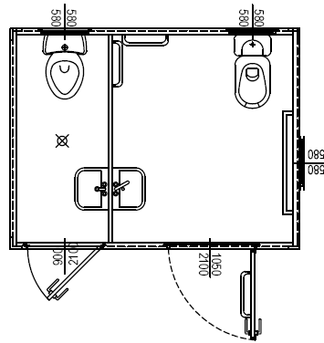 Monoblocco prefabbricato per disabili H00