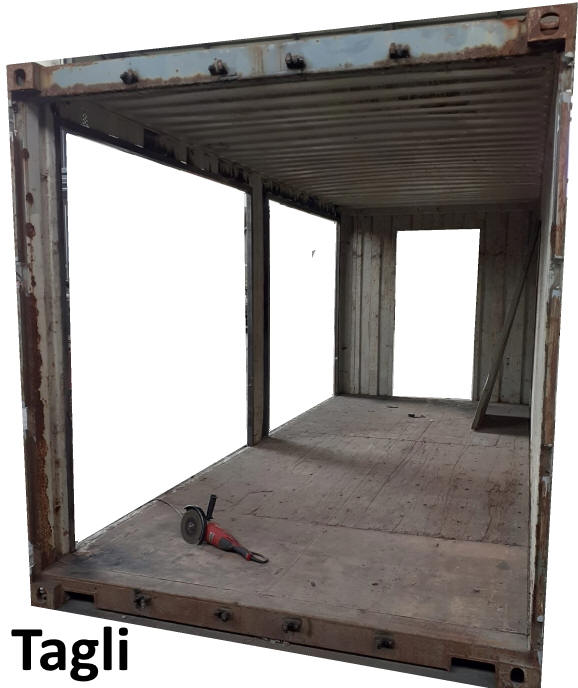 Tagli lavorazioni su container 20'