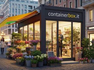 container shop flowers vendita fiori commercio chiosco