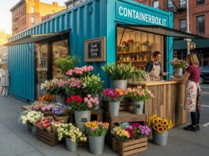 container shop flowers vendita fiori commercio chiosco strada piazza