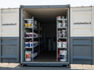 container mini stoccaggio vernici solventi chimici pericolosi esplosivi